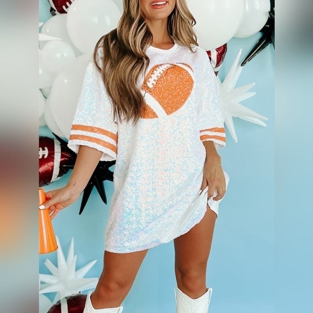 Oversized Sequin Football T
